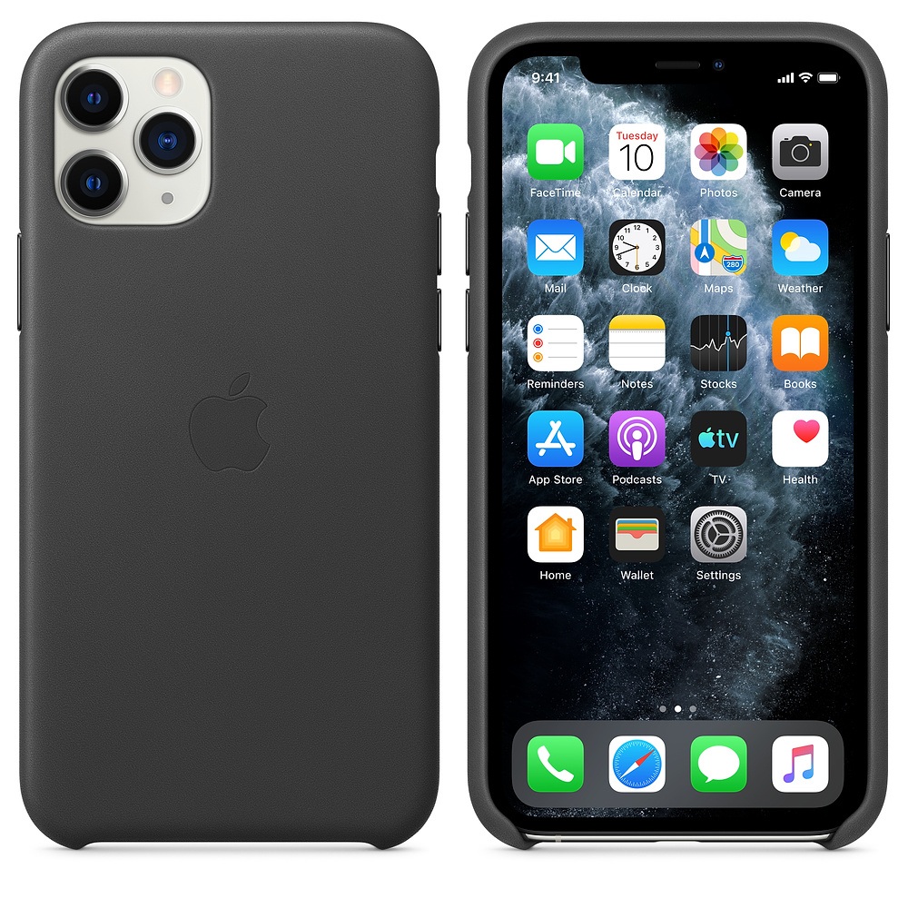 Чехол Leather Case для iPhone 11 Pro Max Black