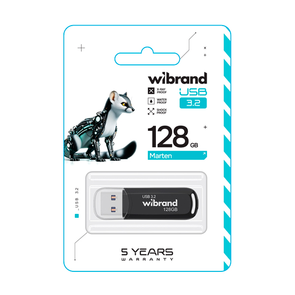 Флешка Wibrand 128 GB Marten Black USB 3.2 (WI3.2/MA128P10B)