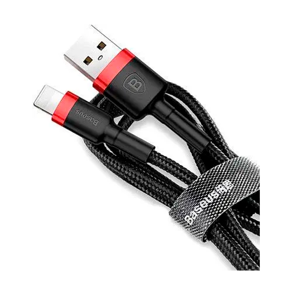 Кабель Baseus Cafule Cable USB Lightning 2.4A 1m Black/Red (CALKLF-B19)