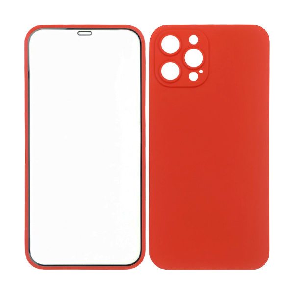 Чехол Sigma 360 Full Body Protection Back Case + Glass для iPhone 12  Pro  Max Red