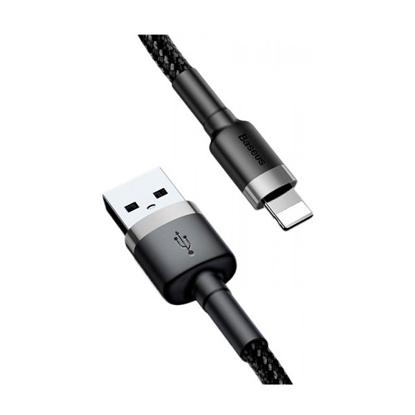 Кабель Baseus Cafule Cable USB Lightning 2.4A 0.5M Gray/Black (CALKLF-AG1)
