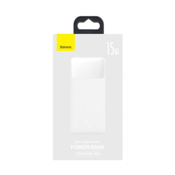 Внешний аккумулятор Baseus Bipow Digital Display Powerbank 15W 30000mAh White (PPBD050202)