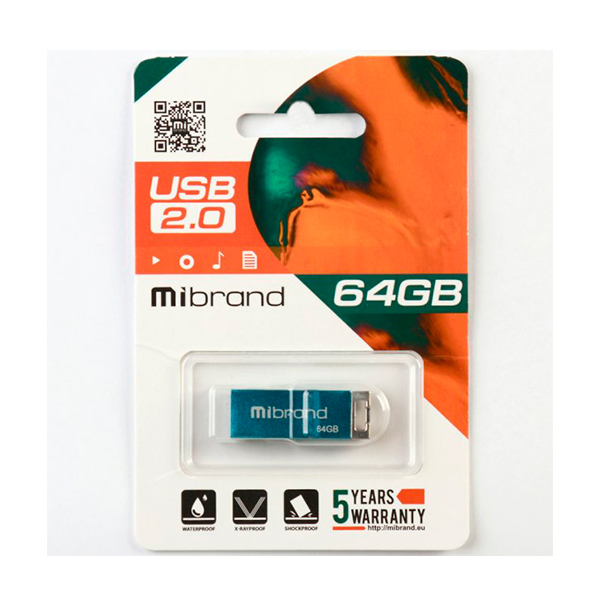 Флешка Mibrand 64GB Сhameleon USB 2.0 Light Blue (MI2.0/CH64U6LU)