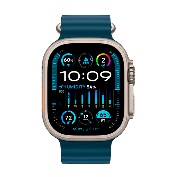 Смарт-годинник Apple Watch Ultra 2 Cellular 49mm Titanium/Blue Ocean Band (MREG3) українська версія