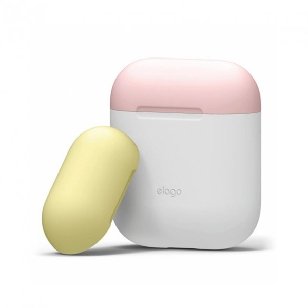 Футляр для навушників Elago Duo Case White/Pink/Yellow for Airpods (EAPDO-WH-PKYE)