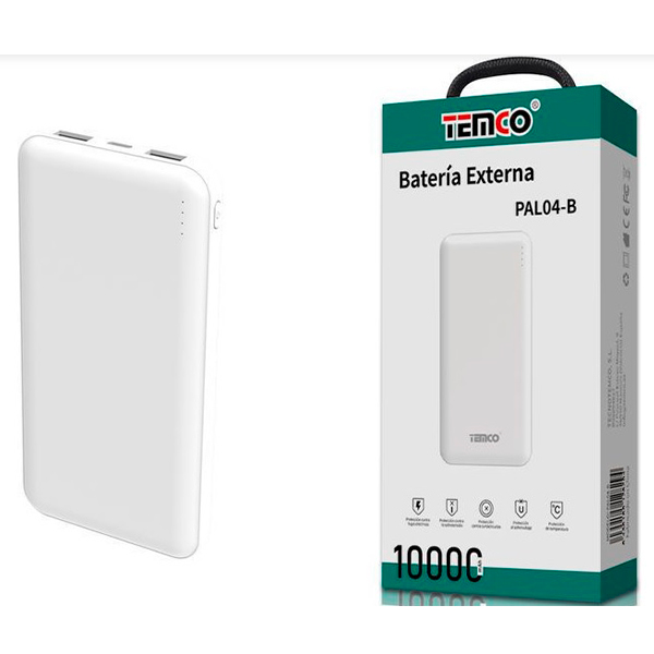 Зовнішній акумулятор Temco PAL04-B (10000mAh) White