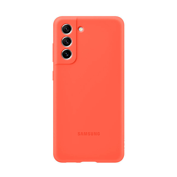 Чехол накладка Samsung G990 Galaxy S21 FE Silicone Cover Coral (EF-PG990TPEGRU)