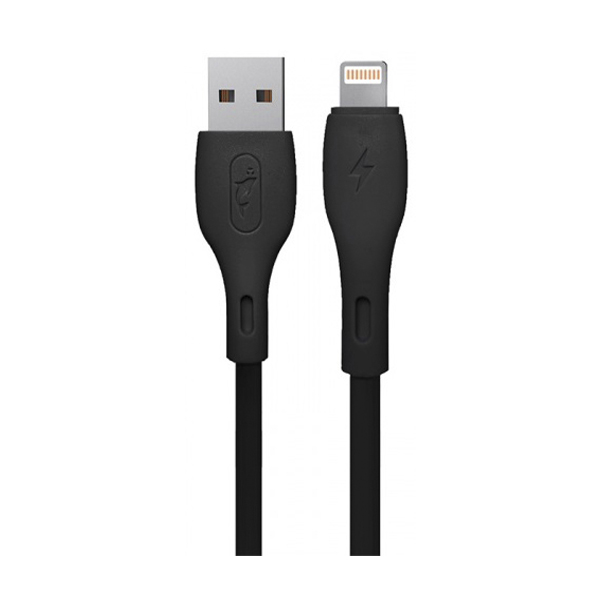 Кабель SkyDolphin S22L Soft Silicone USB to Lightning 1m Black (USB-000601)