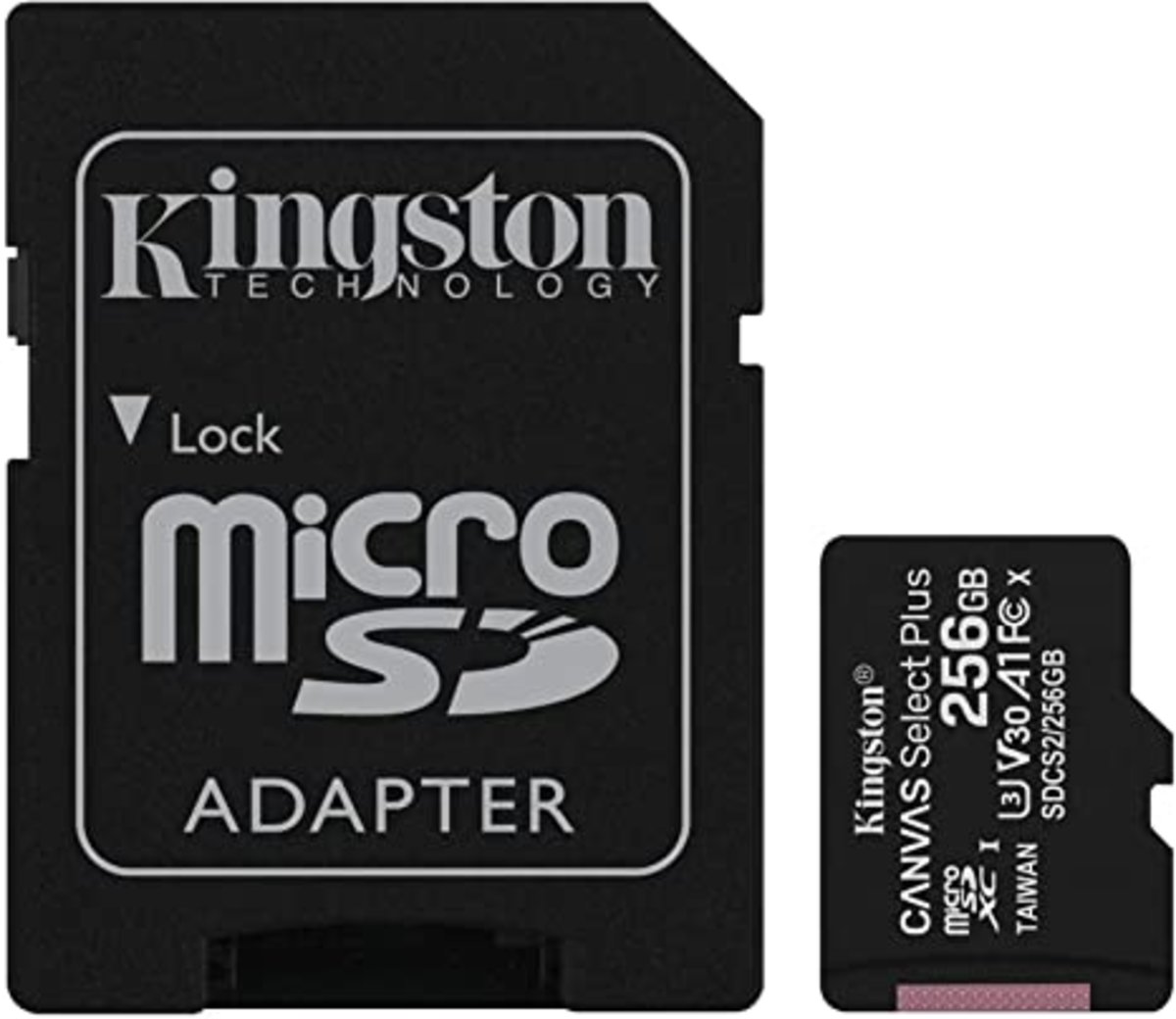 Карта пам'яті microSDXC (UHS-1) Kingston Canvas Select Plus 256Gb class 10 А1 (R-100MB/s) (adapter SD)