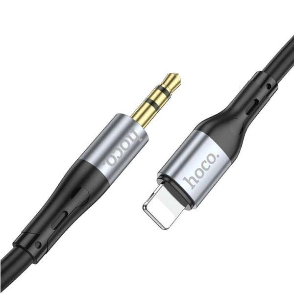 Аудіо кабель 3.5 мм - Lightning Hoco UPA22 1M Black