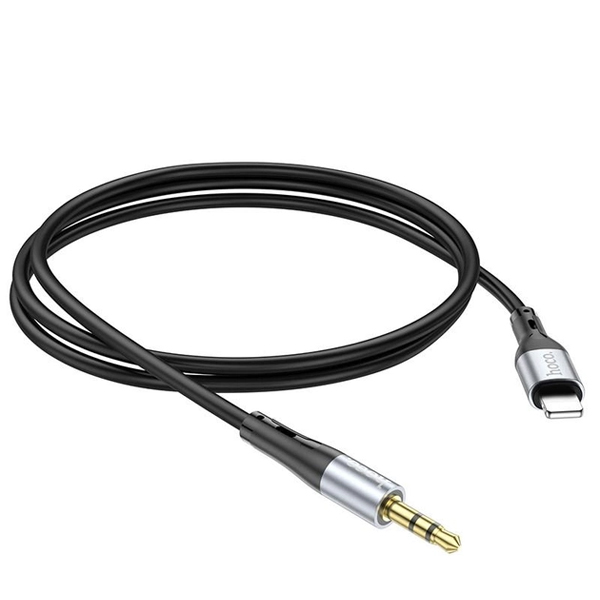 Аудіо кабель 3.5 мм - Lightning Hoco UPA22 1M Black