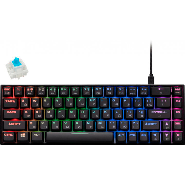 Клавіатура 2E Gaming KG370 RGB Gateron Blue Switch Black (2E-KG370UBK-BL)