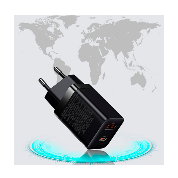 МЗП Baseus Super Si Pro Quick Charger USB/Type-C 30W Black (CCSUPP-E01)