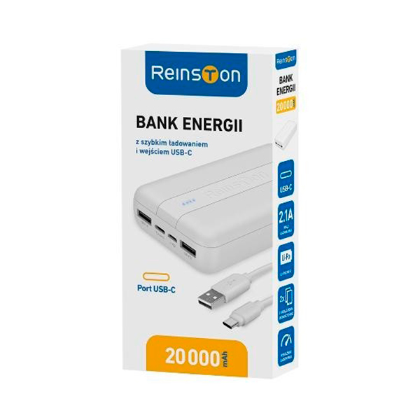 Зовнішній акумулятор Reinston EPB028 20000mAh White