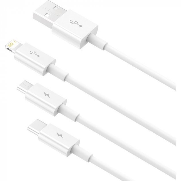 Кабель Baseus Superior Series Fast Charging Lightning/MicroUSB/Type-C 3.5A 1.5m White (CAMLTYS-02)