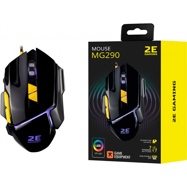 Проводная мышь 2E Gaming MG290 LED USB Black (2E-MG290UB)