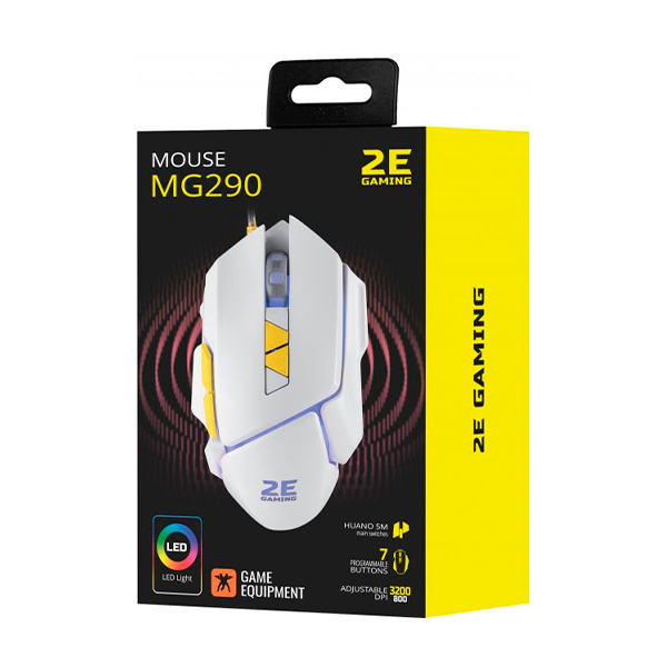 Проводная мышь 2E Gaming MG290 LED USB White (2E-MG290UWT)