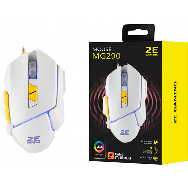 Проводная мышь 2E Gaming MG290 LED USB White (2E-MG290UWT)