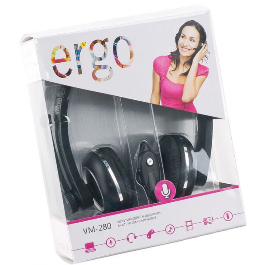 Наушники ERGO Ear VM-280 + mic Black