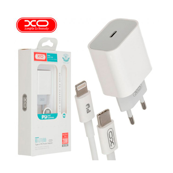 МЗП XO L77 USB-C/Apple Lightning 20W (00000013891) White