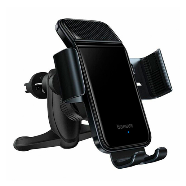 Автодержатель для телефона Baseus Smart Solar Power Wireless Car Mount Electric Holder Black (SUZG000001)