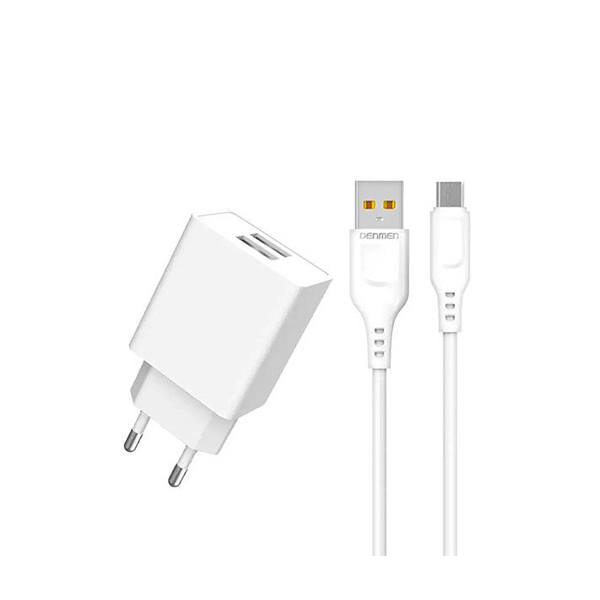 СЗУ Denmen DC02V + Micro USB Cable 2.1A White