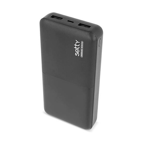 Зовнішній акумулятор Setty (20000mAh) Black + USB-лампа XO Y1