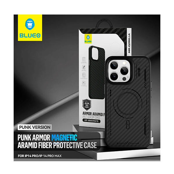Чехол Blueo Punk Armor Magnetic Aramid Fiber Phone Case for iPhone 14 Pro with MagSafe Black