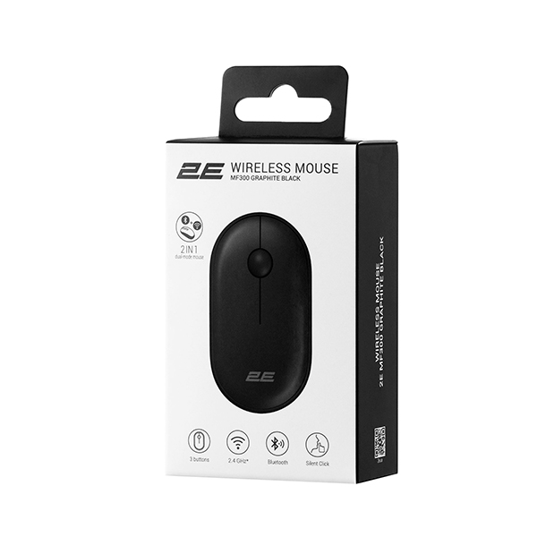 Безпровідна мишка 2E MF300 Silent WL BT Graphite Black (2E-MF300WBK)