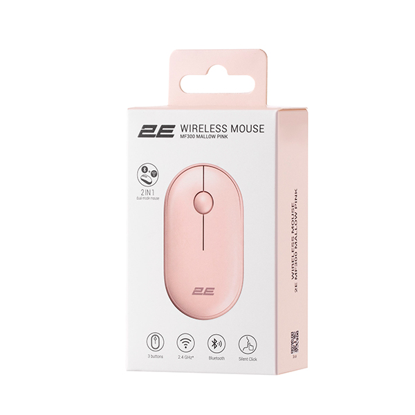 Беспроводная мышь 2E MF300 Silent WL BT Mallow Pink (2E-MF300WPN)