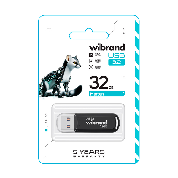 Флешка Wibrand 32 GB Marten Black USB 3.2 (WI3.2/MA32P10B)