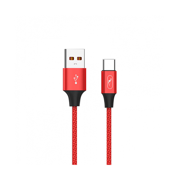 Кабель SkyDolphin S55T Neylon USB to Type-C 2.4A 1m Red (USB-000437)