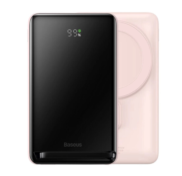 Зовнішній акумулятор Baseus Magnetic Bracket Wireless 10000mAh 20W Pink (PPCX000204)