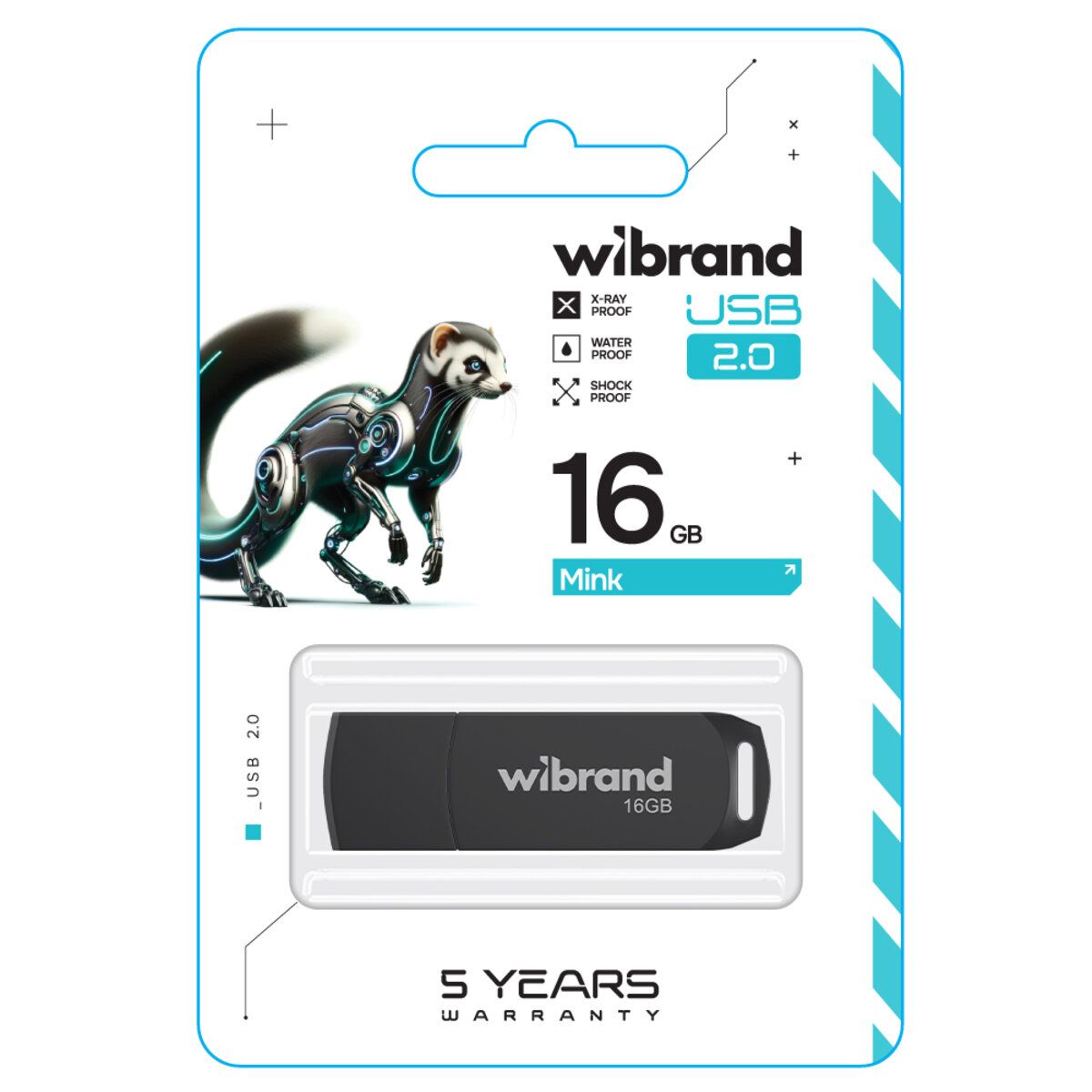 Флешка Wibrand 16GB Mink USB 2.0 Black (WI2.0/MI16P4B)