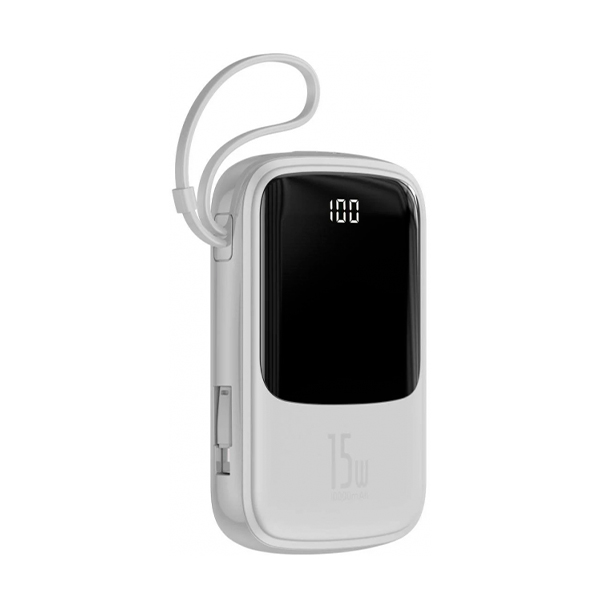 Внешний аккумулятор Baseus Qpow 10000 mAh White (PPQD-A02) + USB-лампа XO Y1