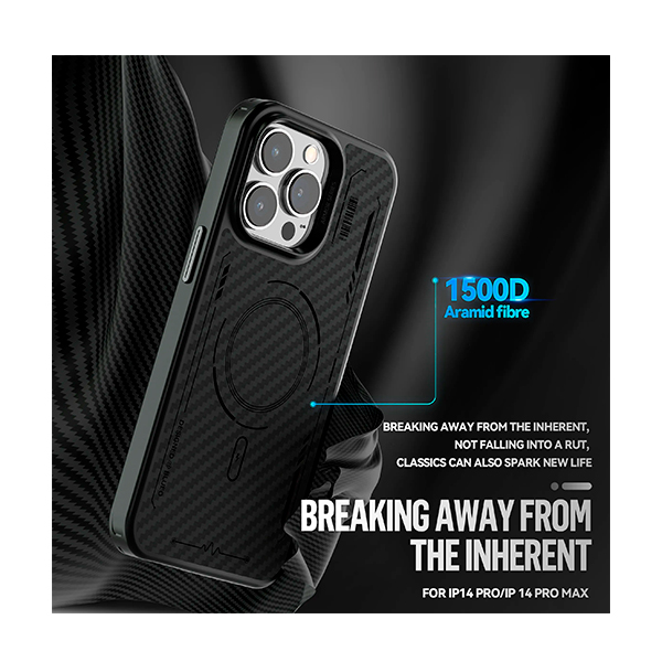 Чехол Blueo Punk Armor Magnetic Aramid Fiber Phone Case for iPhone 14 Pro with MagSafe Black