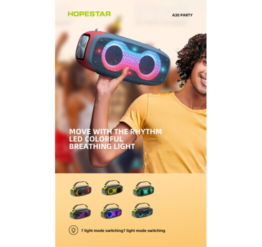 Портативна Bluetooth колонка Hopestar A30 Party Black/Light Green