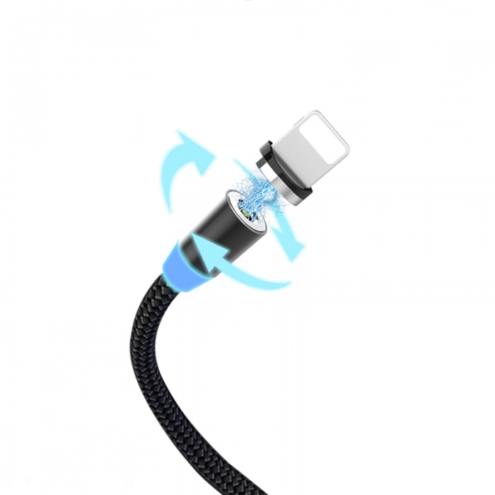 Кабель магнітний SkyDolphin S59L USB to Lightning 2.4A 1m Black (USB-000440)