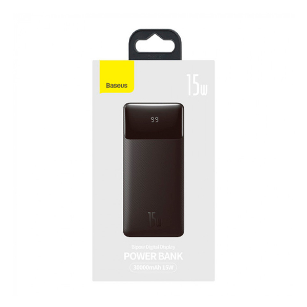 Зовнішній акумулятор Baseus Bipow Digital Display Powerbank 15W 30000mAh Black (PPBD050201)