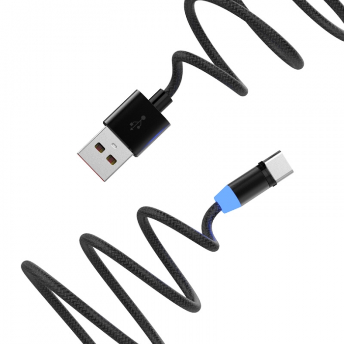 Кабель SkyDolphin S59KIT Magnetic Lightning/Micro USB/USB Type-C 2.4A 1m Black (USB-000547)