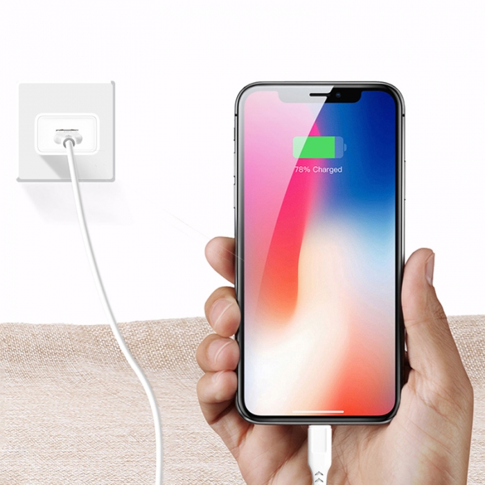 Кабель SkyDolphin S61TB USB to USB Type-C 2.4A 2m White (USB-000447)