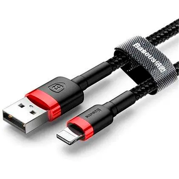 Кабель Baseus Cafule Cable USB Lightning 1.5A 2m Black/Red (CALKLF-C19)