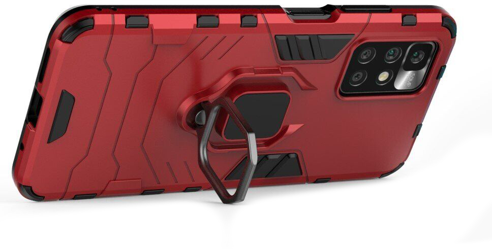 Чехол Armor Case для Xiaomi Redmi 10/Note 11 4G with Ring Red