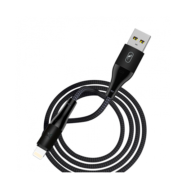 Кабель SkyDolphin S49L LED Aluminium Alloy USB to Lightning 3A 1m Black (USB-000567)