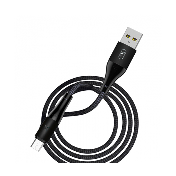 Кабель SkyDolphin S49V LED Aluminium Alloy USB to Micro USB 3A 1m Black (USB-000571)