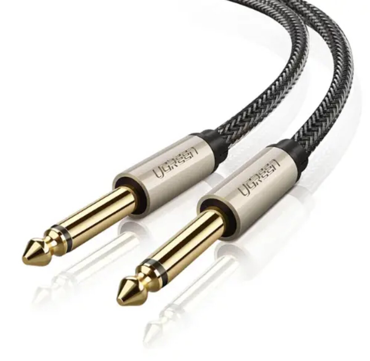 Аудіо кабель UGREEN AV128 6.5mm  Male to Male Audio Cable Gray 2m(UGR-10638)