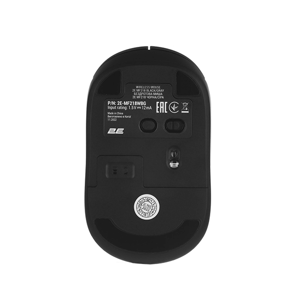 Безпровідна мишка 2E MF218 Silent WL BT Black/Gray (2E-MF218WBG)