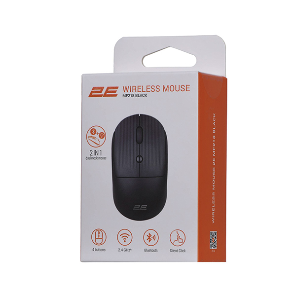 Беспроводная мышь 2E MF218 Silent WL BT Black (2E-MF218WBK)