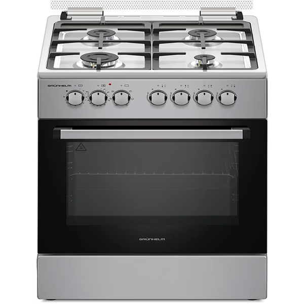 Плита газоелектр. F66234I 60см. нержавійка, чавунна решітка (GRUNHELM)