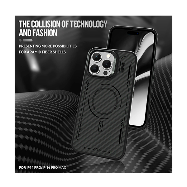 Чехол Blueo Punk Armor Magnetic Aramid Fiber Phone Case for iPhone 14 Pro with MagSafe Black